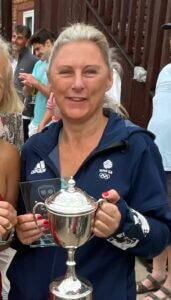 Tara with tennis trophy