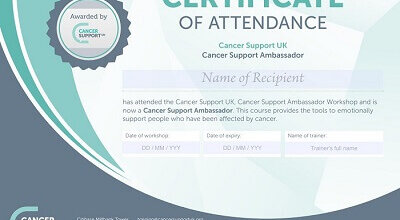 Cancer Support Ambassador Autumn training course dates
