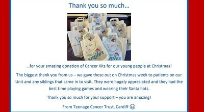 Thank you for helping over 1,500 children with cancer at Christmas
