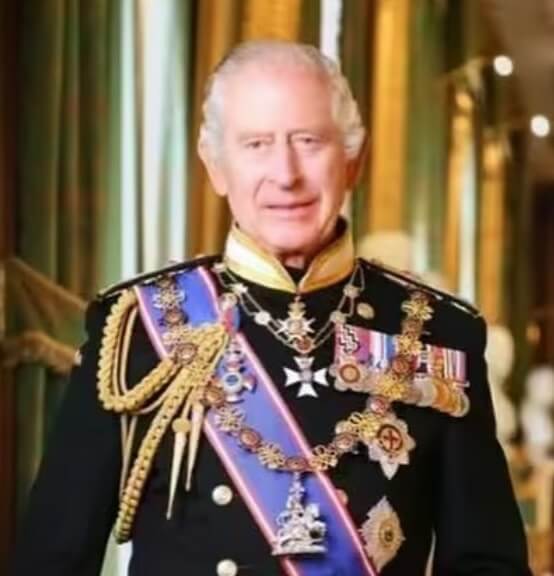 New official portrait of King Charles III in Naval uniform taken at Windsor Castle in 2023 Photo credit: Hugo Burnand/Cabinet Office