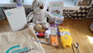 Packed with toys and games, the Kids' Kit is just one of the four types of cancer kits sent out free by Cancer Support UK 