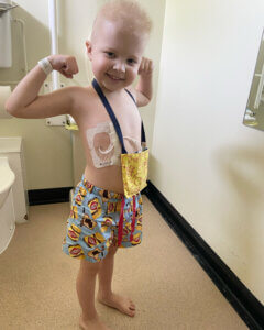 Little boy with cancer in hospital