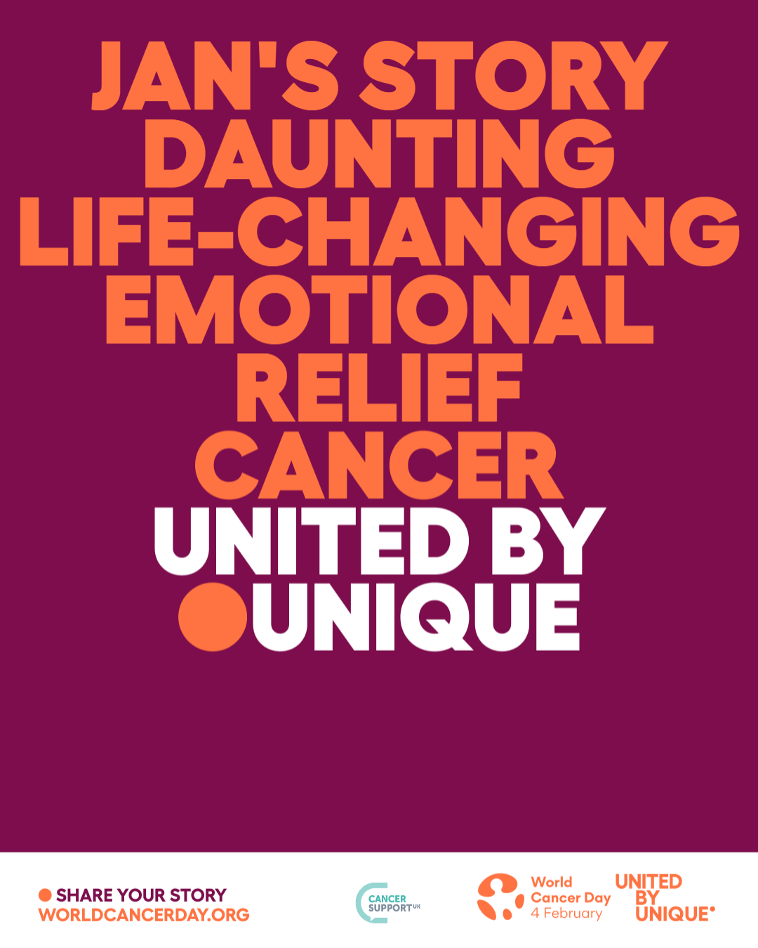 World Cancer Day emotions poster