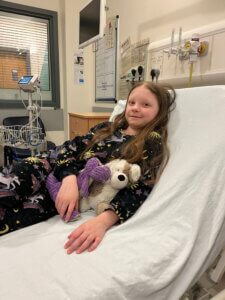 ten year old girl in hospital bed
