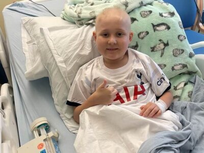 Max Sheppard in hospital 2 (resize) Boy with cancer in hospital bed