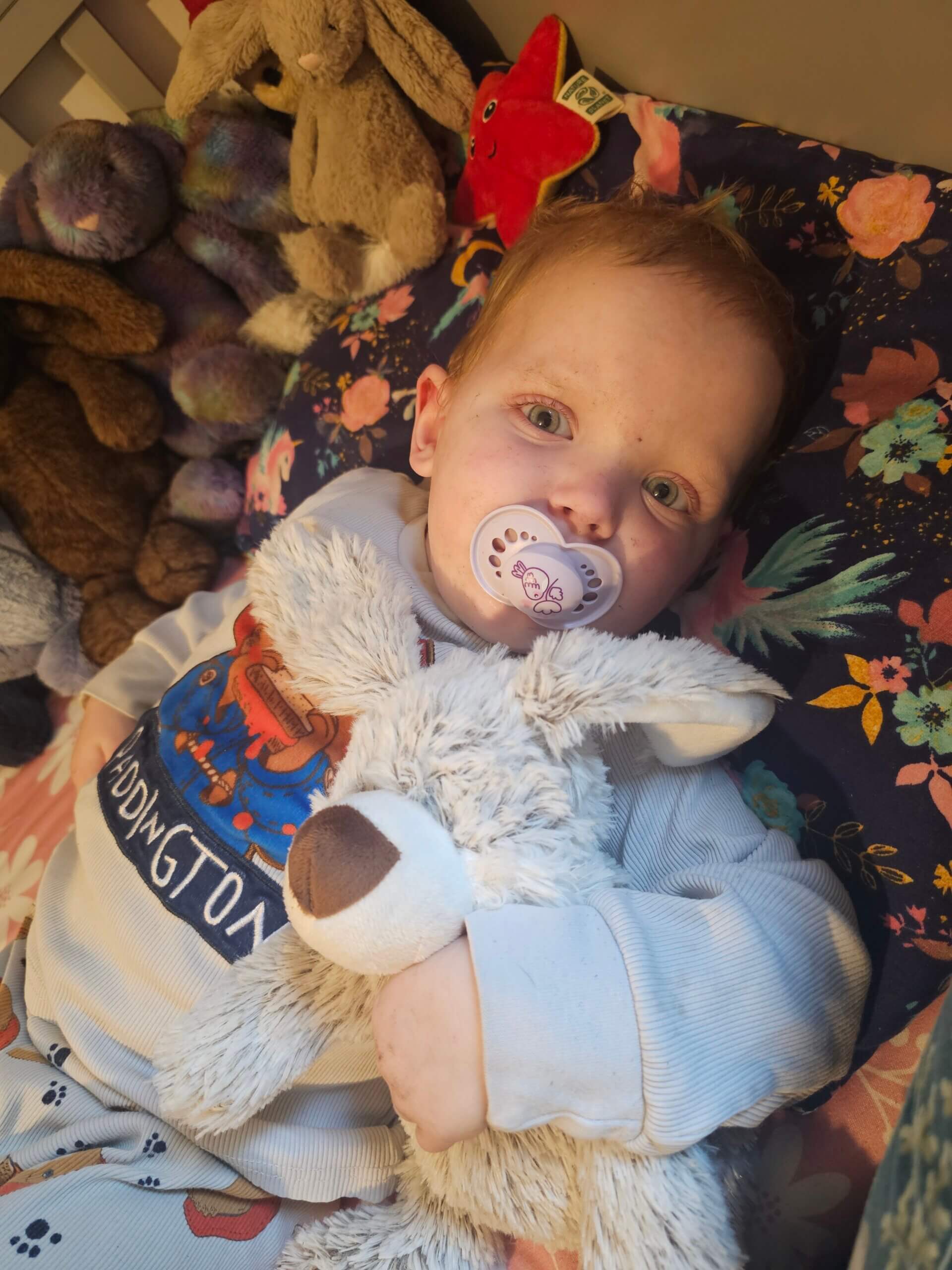 Tanwen with Warmies Bear